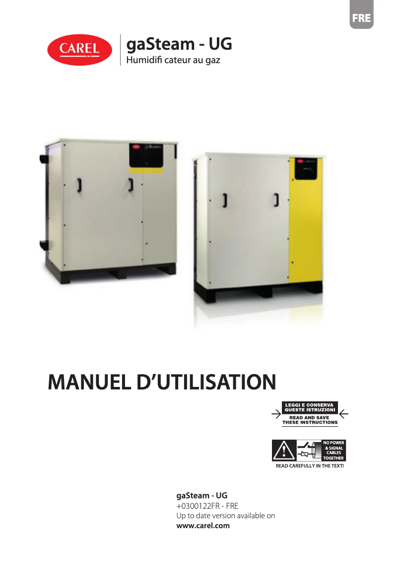 Page 1 de la notice Manuel utilisateur Carel gaSteam