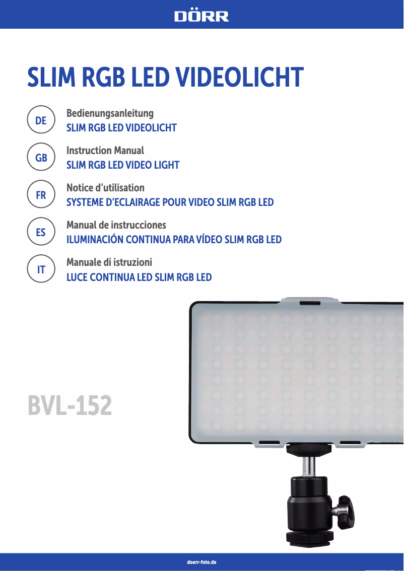 Page n°1 - Manuel utilisateur Dörr BVL-152