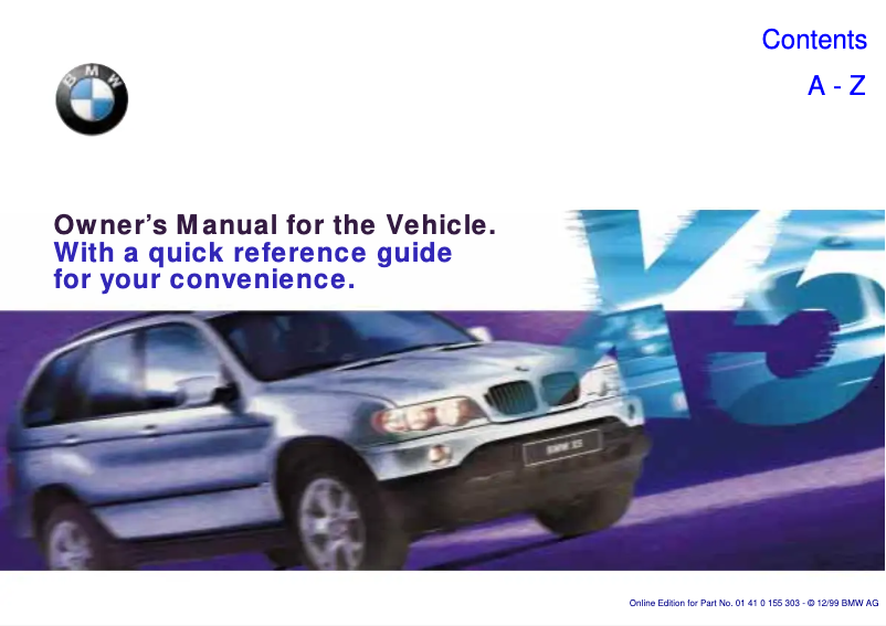 Page 1 de la notice Manuel utilisateur BMW X5 4.4i (2000)