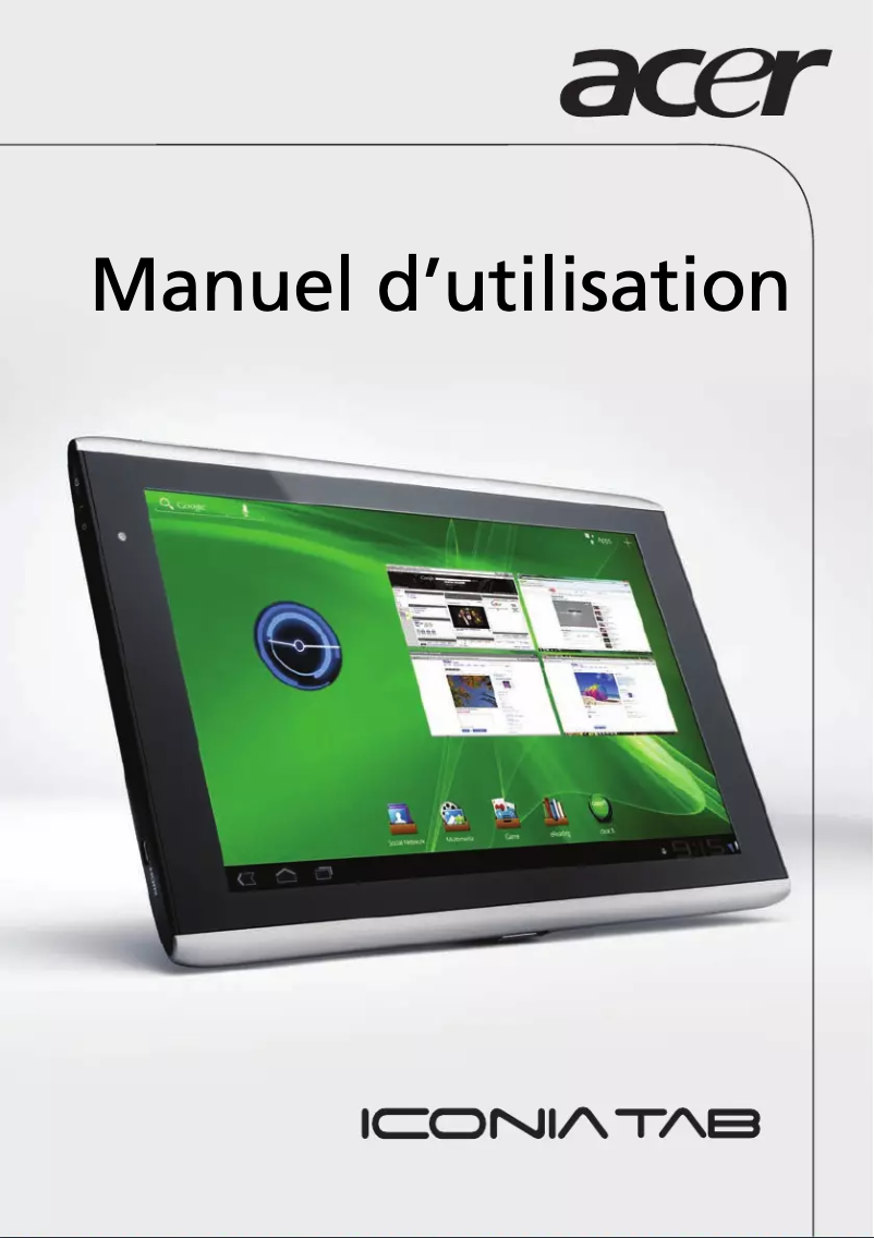 Page 1 de la notice Manuel utilisateur Acer Iconia Tab A500