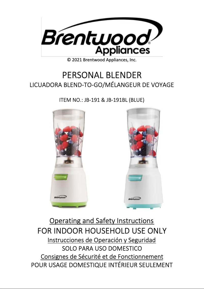 Página 1 del manual Manual de usuario Brentwood JB-191BK