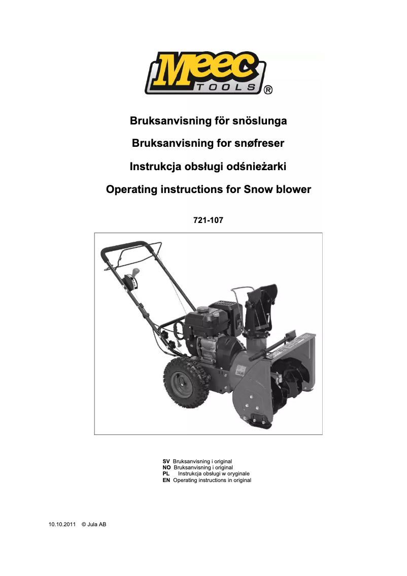 Image de la première page du manuel de l'appareil 721-107