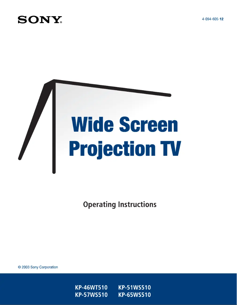 Page 1 de la notice Manuel utilisateur Sony KP-57WS510