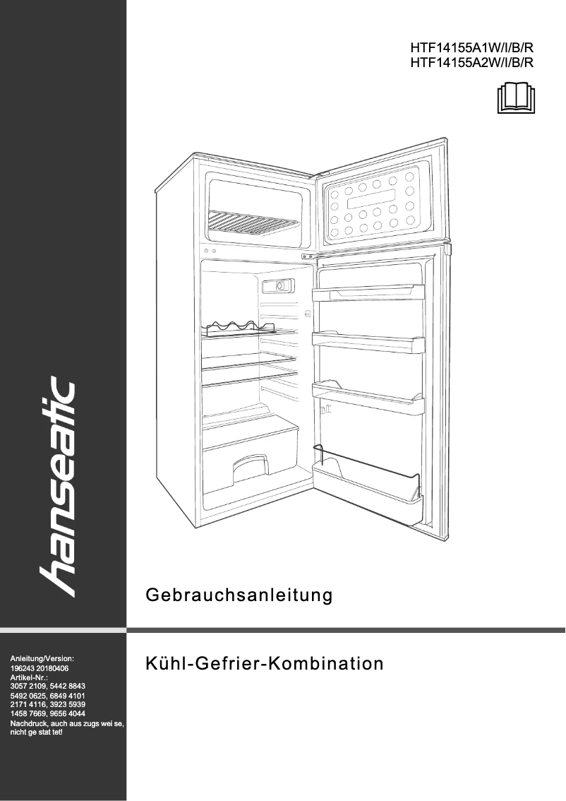 Page n°1 - Manuel utilisateur Hanseatic HTF14155A2I