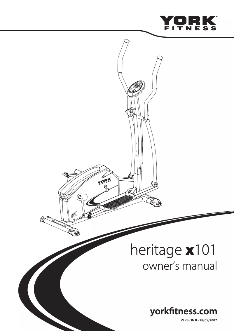 Page 1 de la notice Manuel utilisateur York Fitness Heritage X101