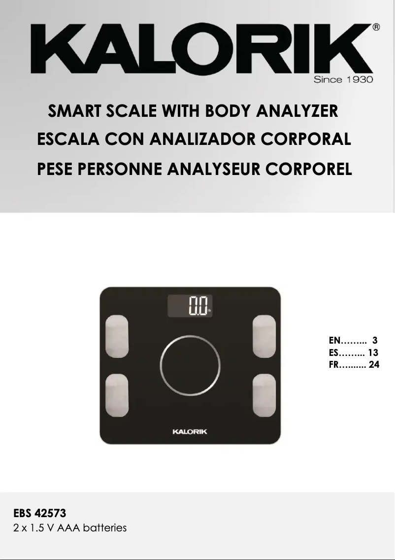 Image de la première page du manuel de l'appareil EBS 42573 W