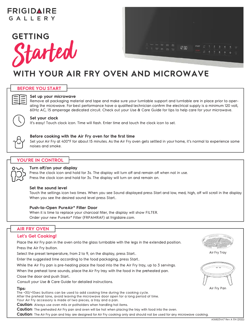 Page n°1 - Guide de démarrage rapide Frigidaire GMOS1968AF