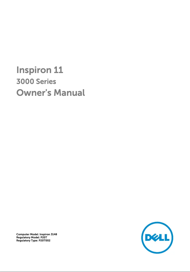 Page 1 of the manual User Manual Dell Inspiron 3148