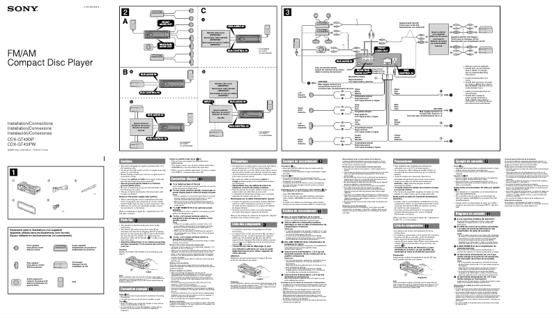 Image de la première page du manuel de l'appareil CDX-GT430IP