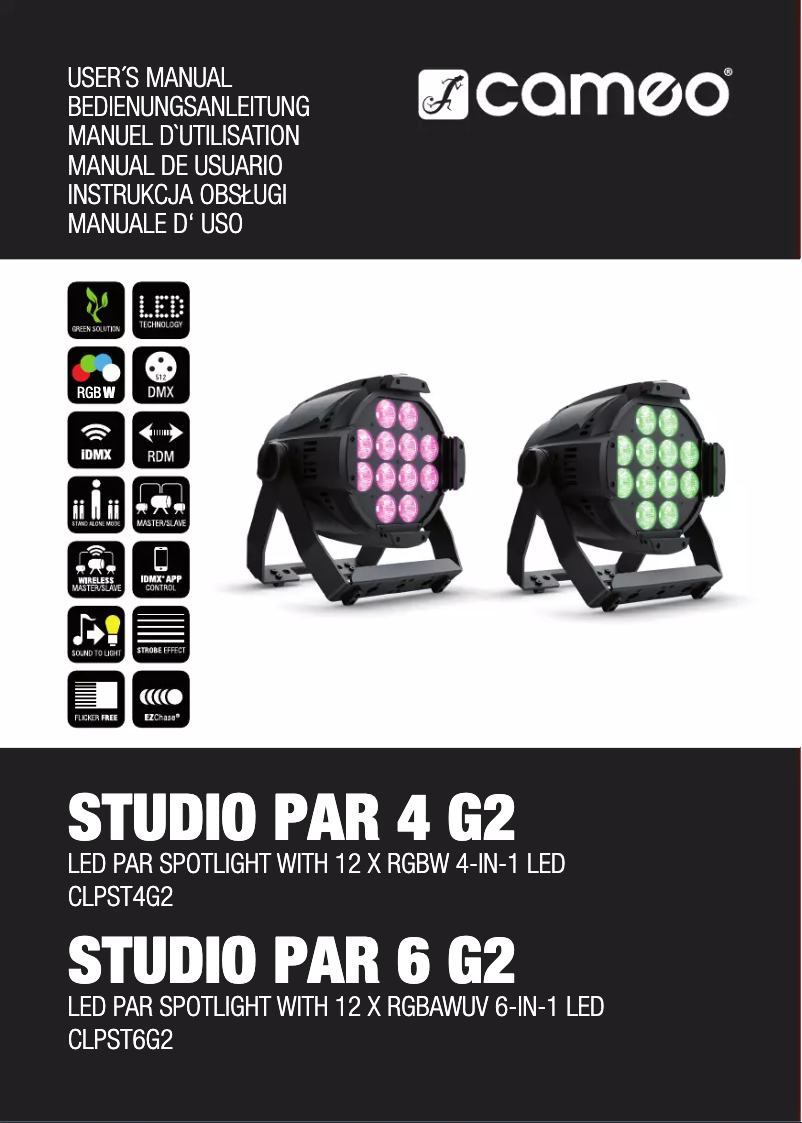 Image de la première page du manuel de l'appareil STUDIO PAR 6 G2