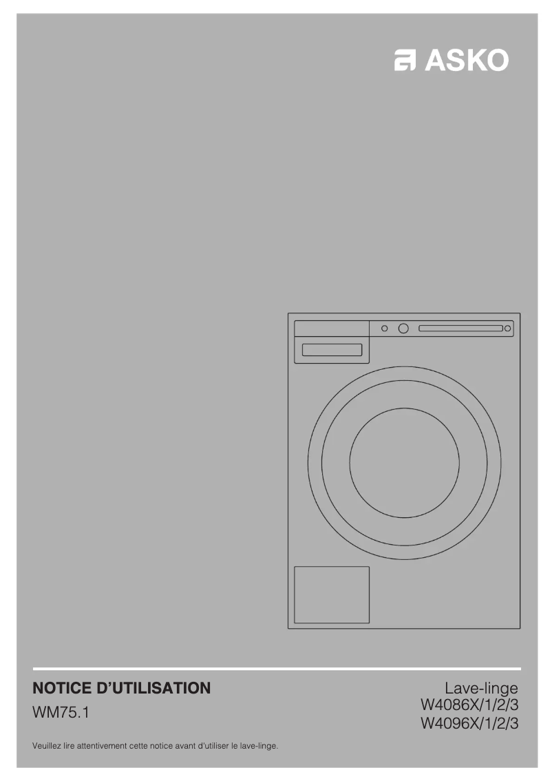 Image de la première page du manuel de l'appareil W4086PW