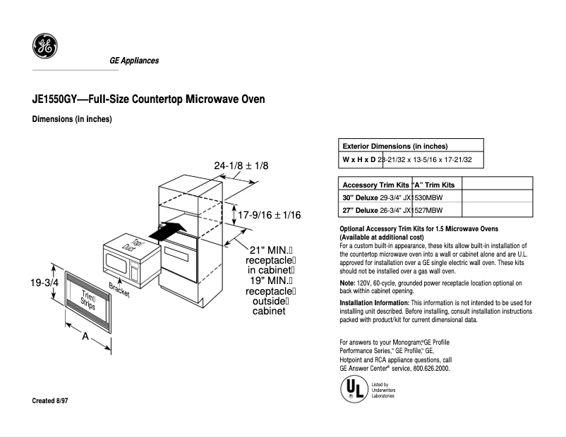Image de la première page du manuel de l'appareil JE1550GY