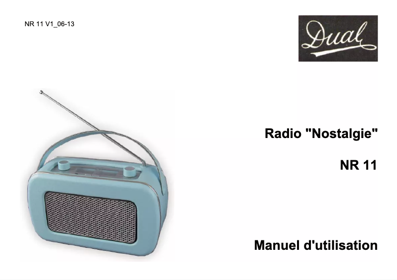Page 1 de la notice Manuel utilisateur Dual NR 11