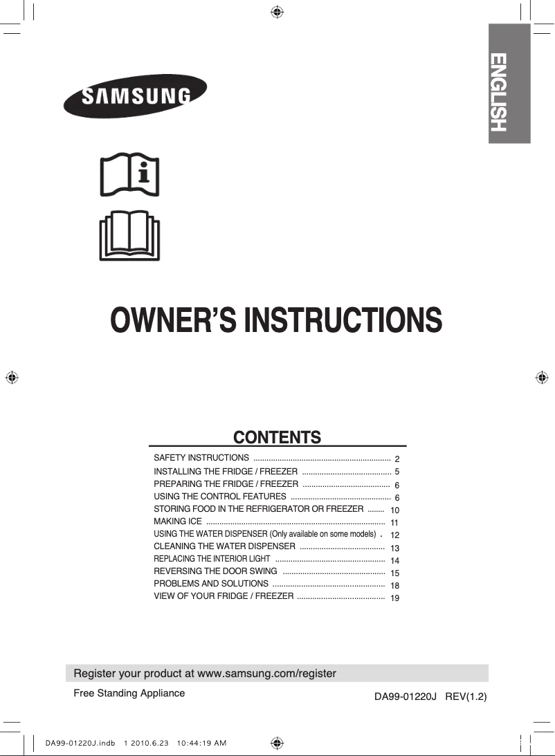 Image de la première page du manuel de l'appareil RL-44 FCIS