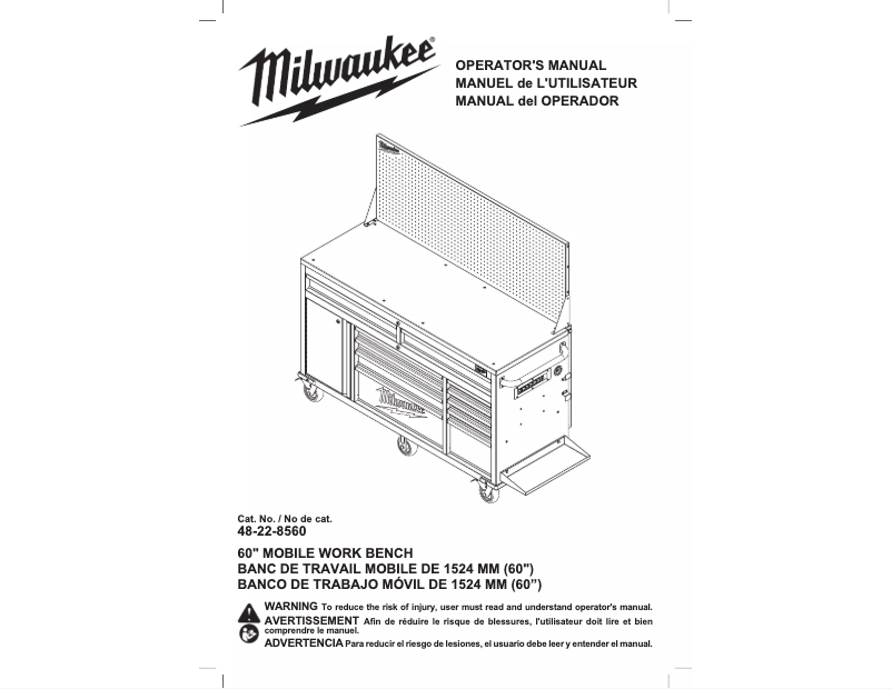Page n°1 - Manuel utilisateur Milwaukee 48-22-8560