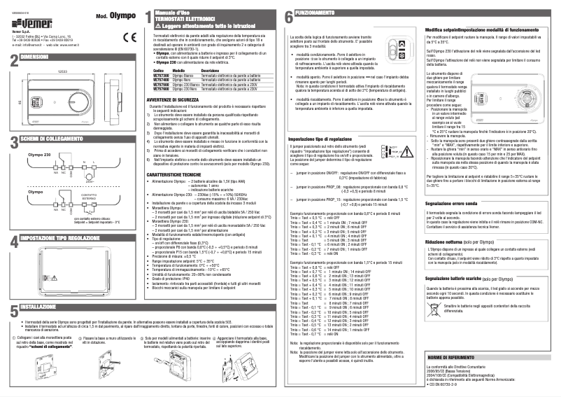 Page n°1 - Manuel utilisateur Vemer Olympo