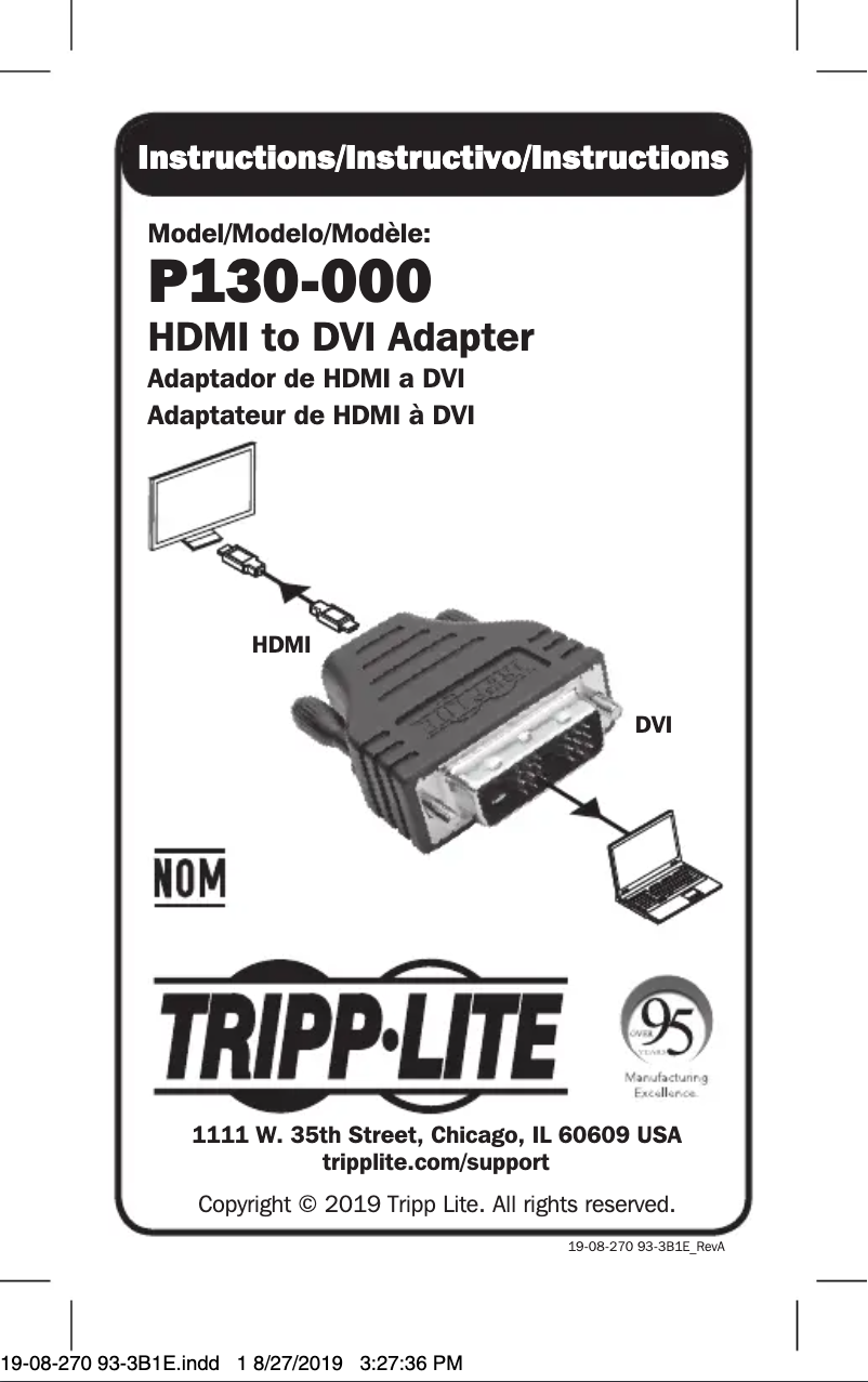 Page n°1 - Manuel utilisateur Tripp Lite P130-000