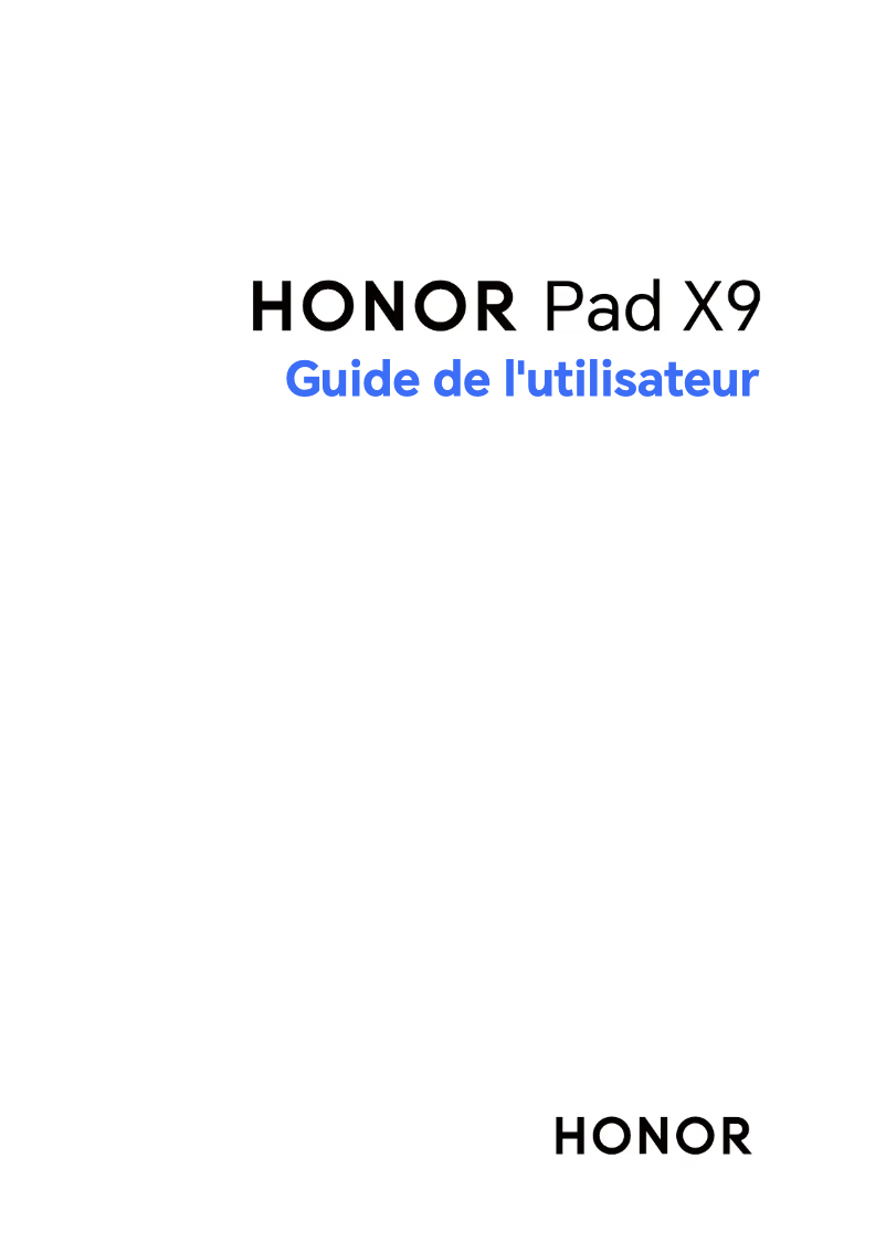 Image de la première page du manuel de l'appareil Pad X9