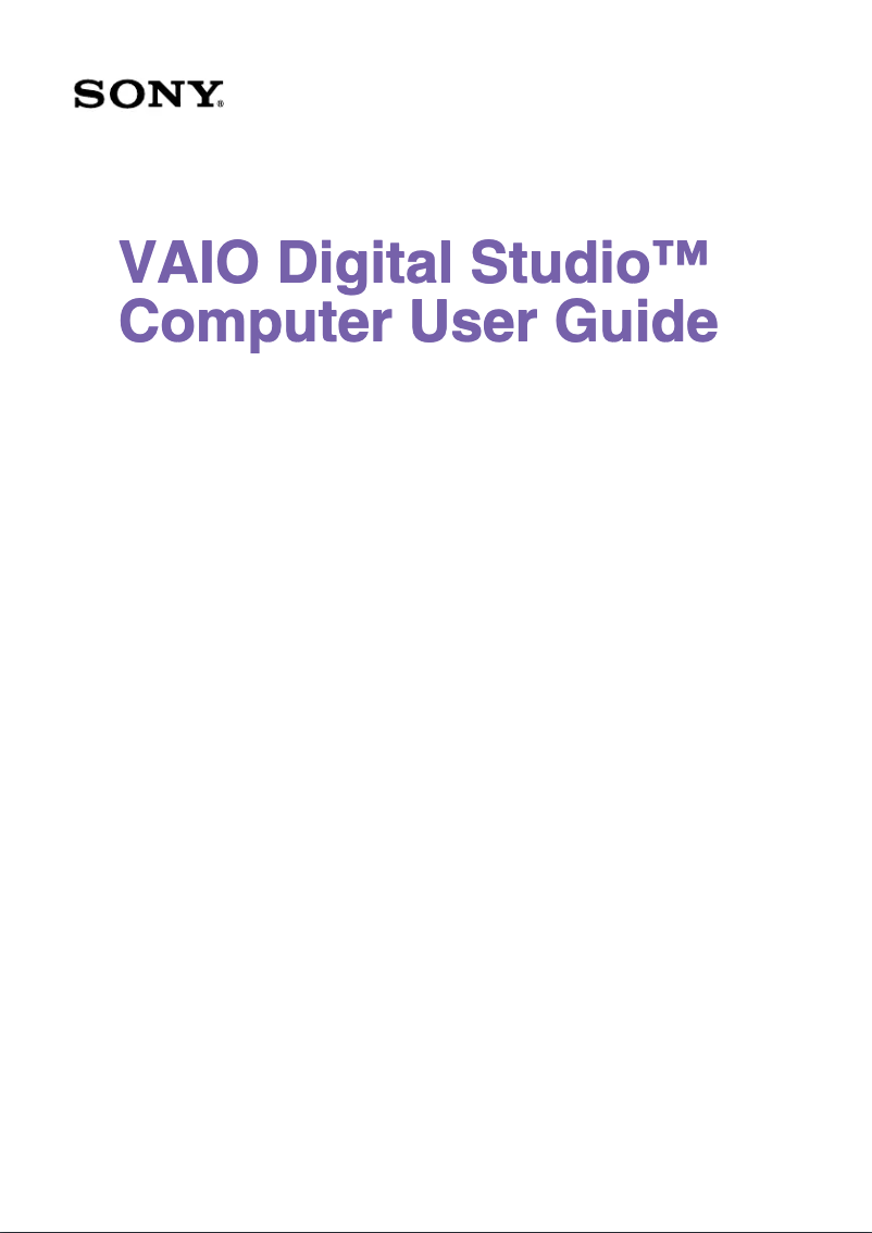 Page n°1 - Manuel utilisateur Sony Vaio PCV-RX730