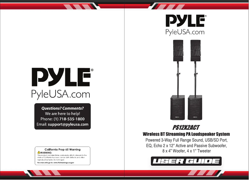 Página 1 del manual Manual de usuario Pyle PS12X2ACT