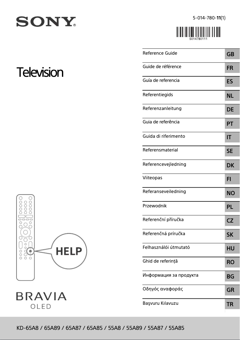 Image de la première page du manuel de l'appareil Bravia OLED KD-48A9