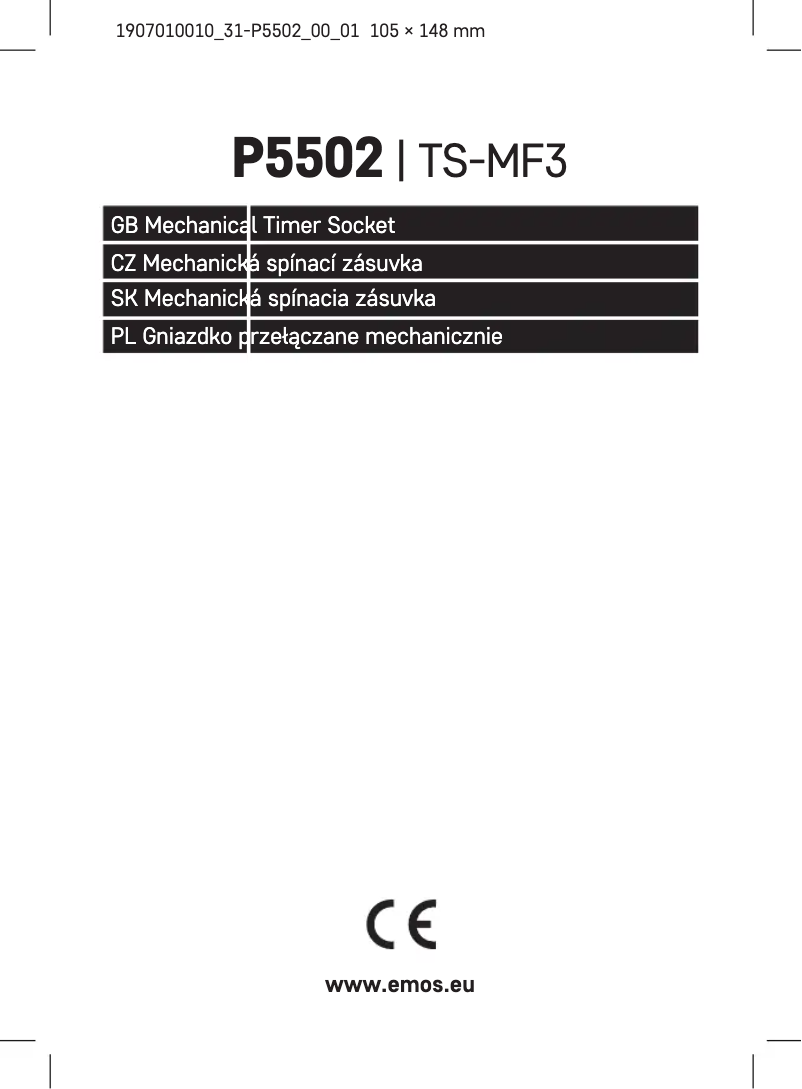 Page 1 de la notice Manuel utilisateur Emos P5502