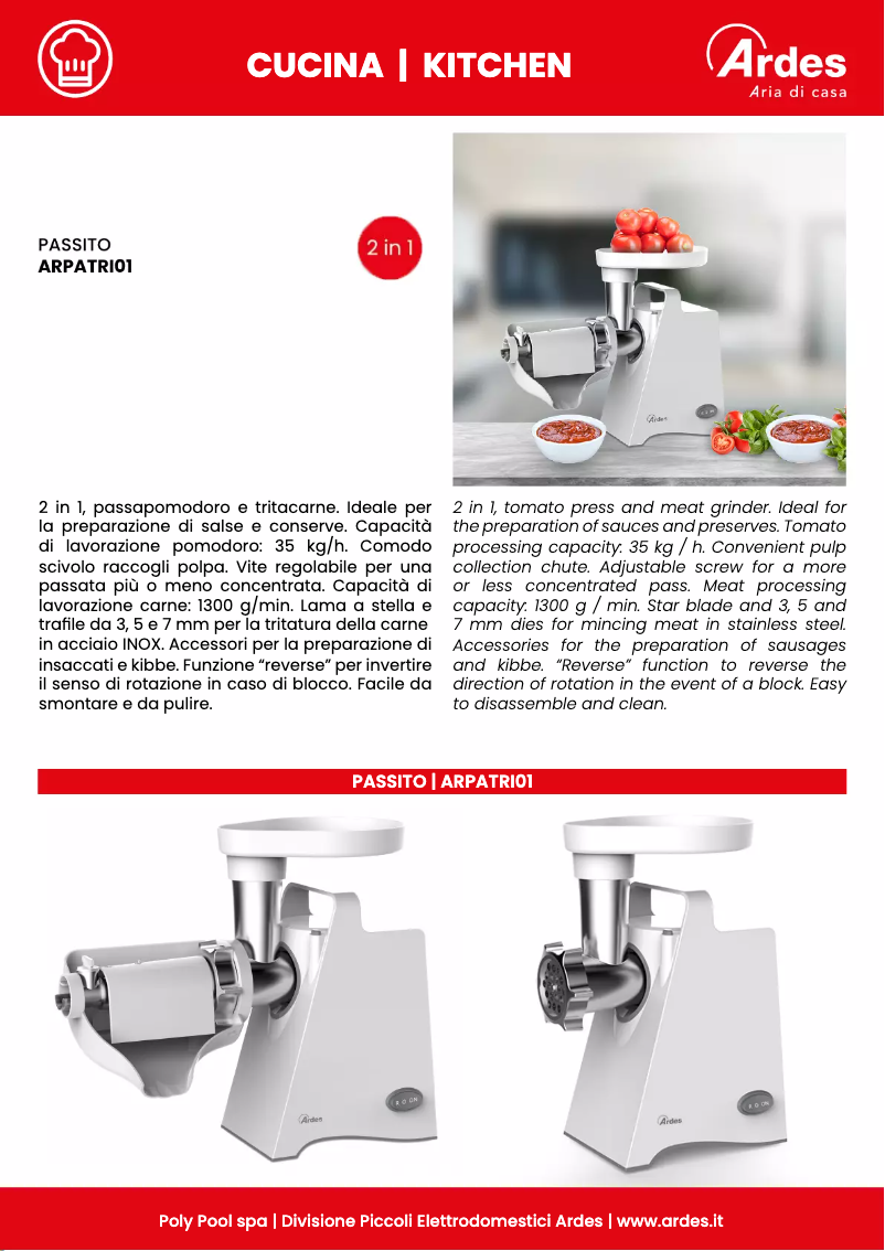 Image de la première page du manuel de l'appareil ARPATRI01