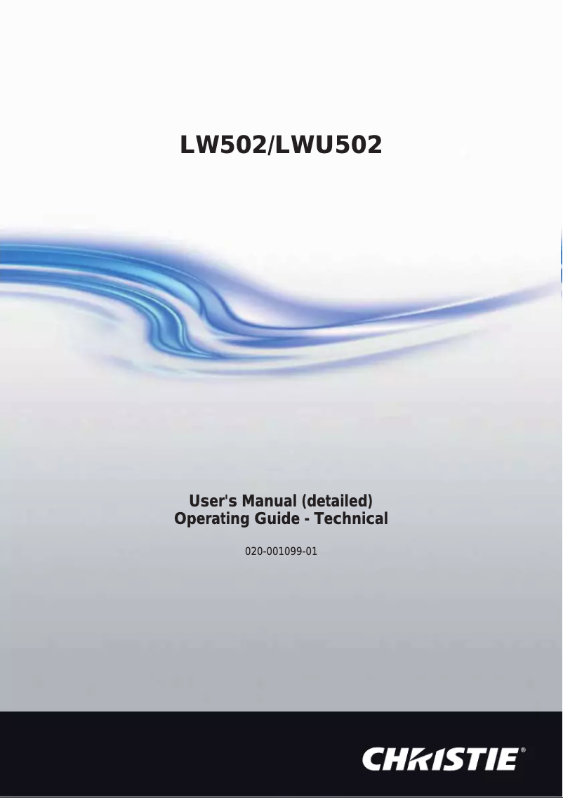 Page 1 de la notice Manuel utilisateur Christie LWU502