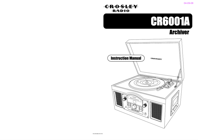 Page 1 de la notice Manuel utilisateur Crosley CR6001A Archiver