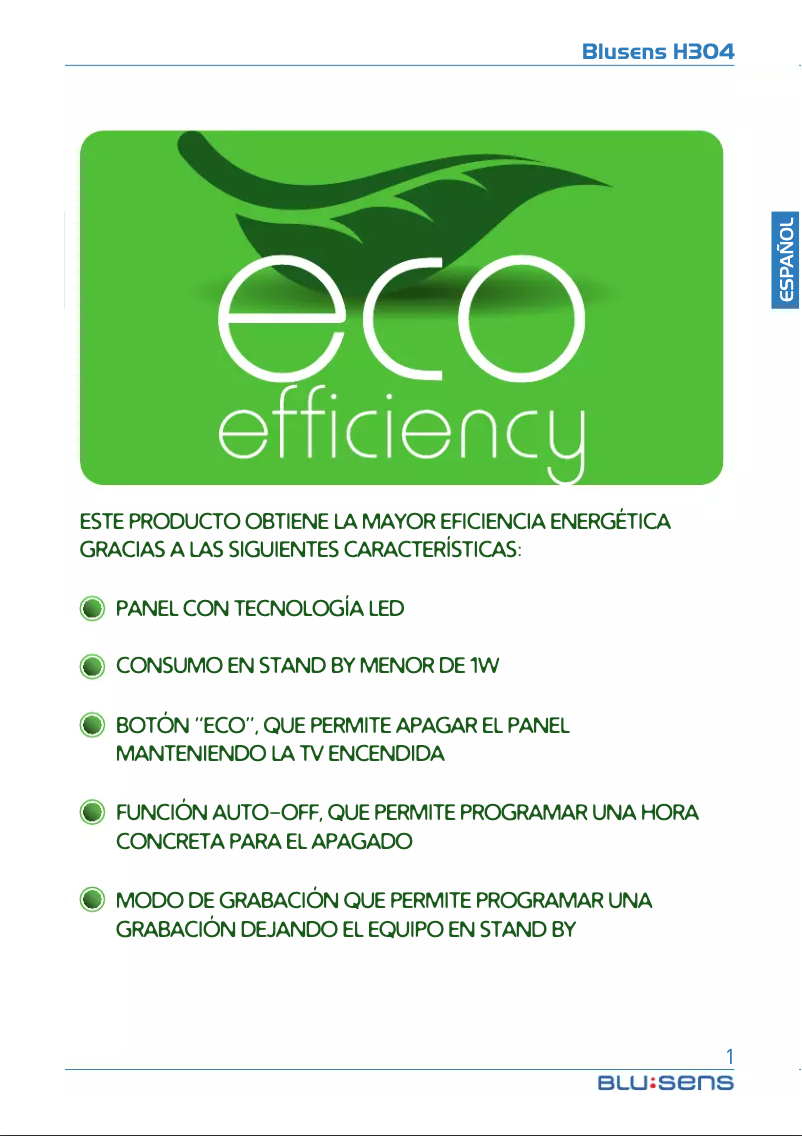 Página 1 del manual Manual de usuario Blusens H304