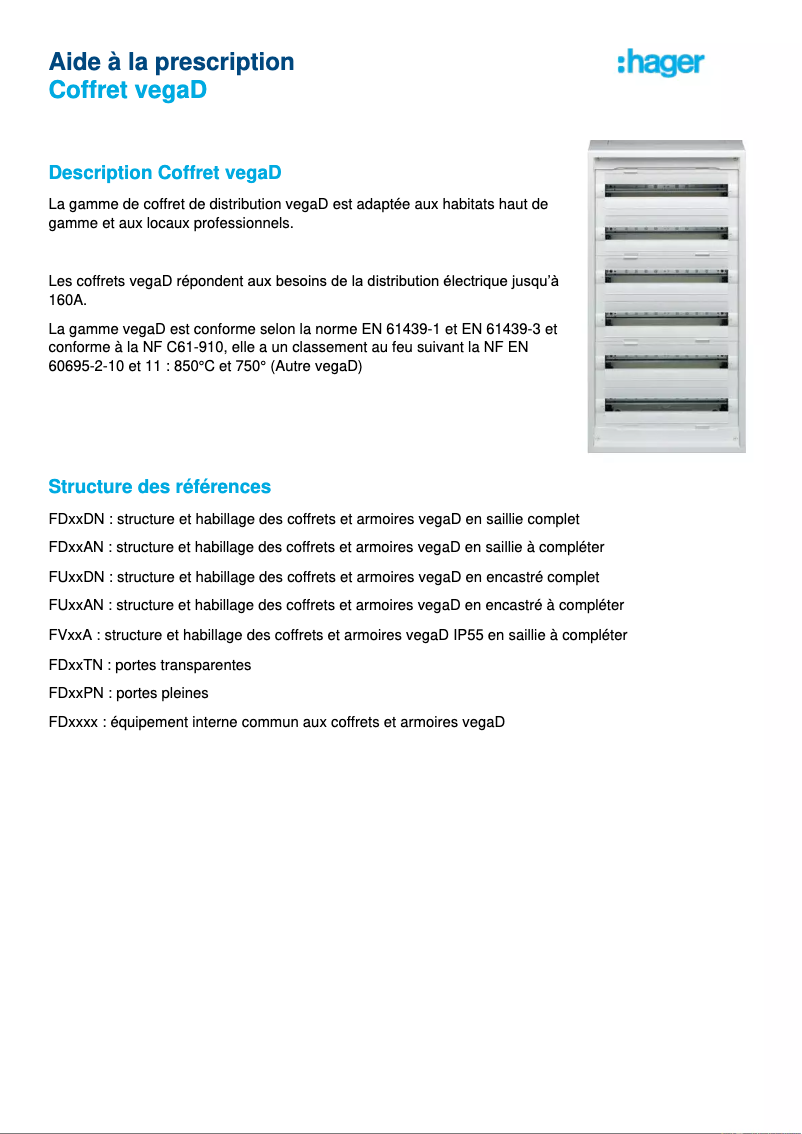 Page n°1 - Brochure Hager FD72DN