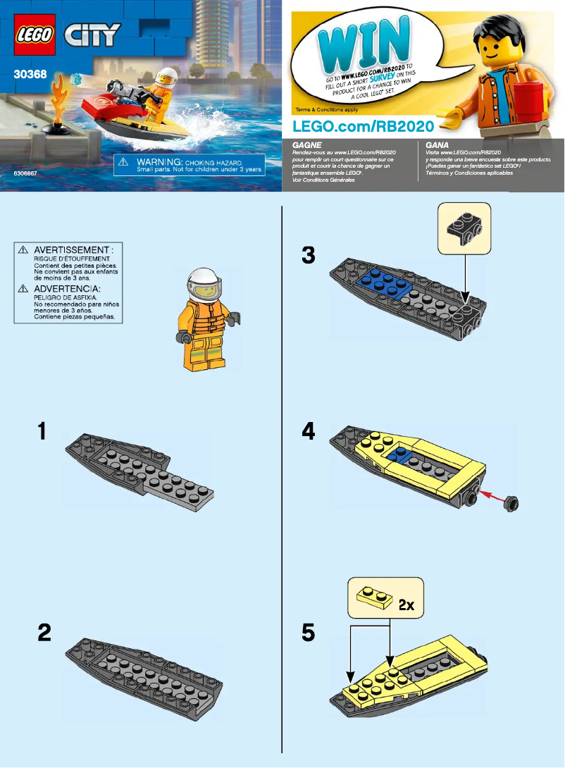 Page 1 de la notice Manuel utilisateur Lego City 30368