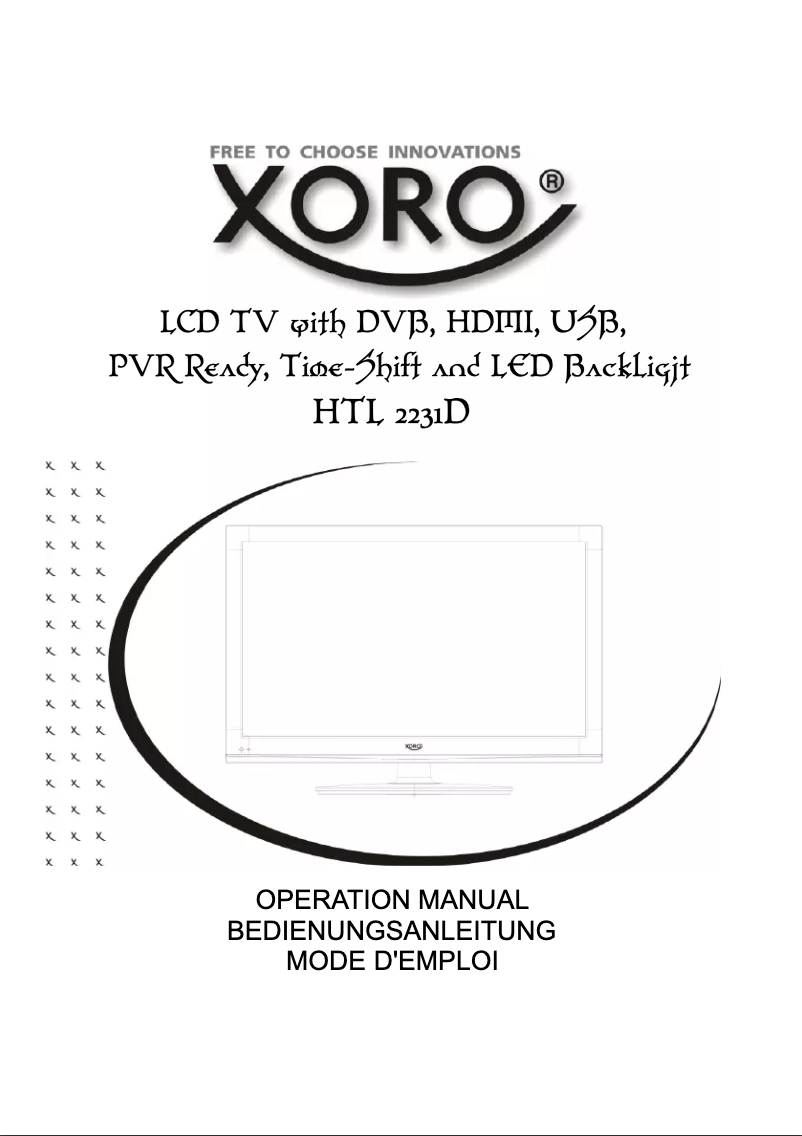 Page 1 de la notice Manuel utilisateur Xoro HTL 2231D