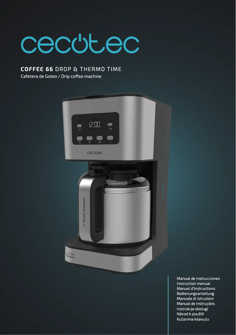 Page 1 de la notice Manuel utilisateur Cecotec Coffee 66 Drop & Thermo Time