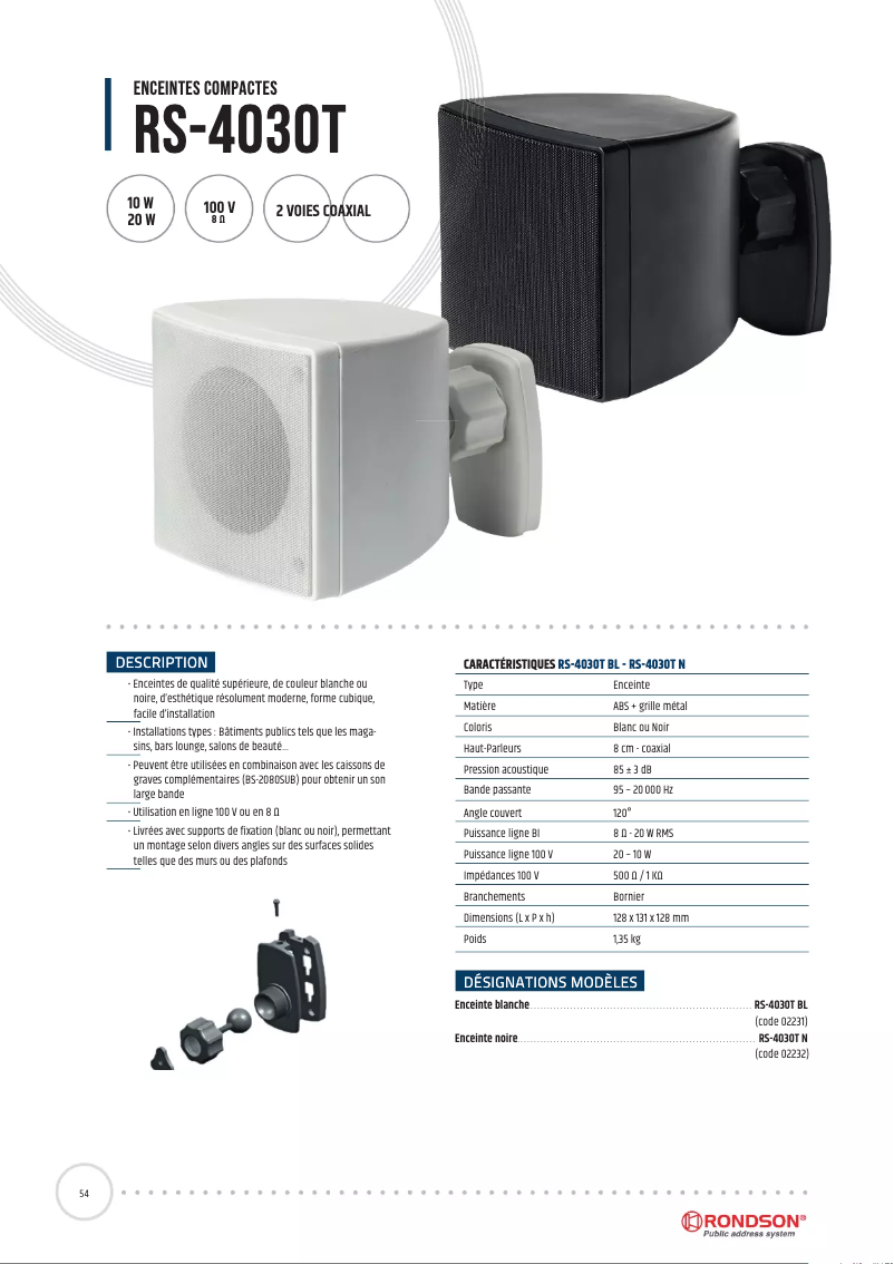 Page 1 de la notice Manuel utilisateur Rondson RS-4030T