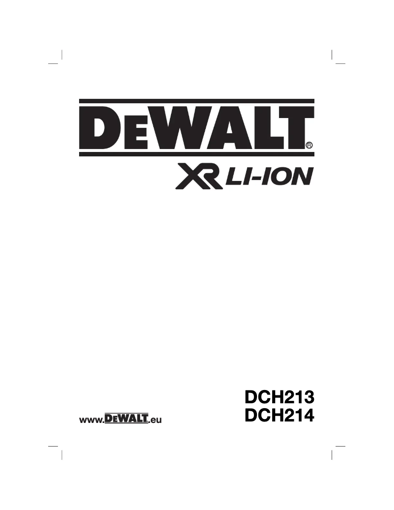 Page 1 de la notice Manuel utilisateur DeWalt DCH214