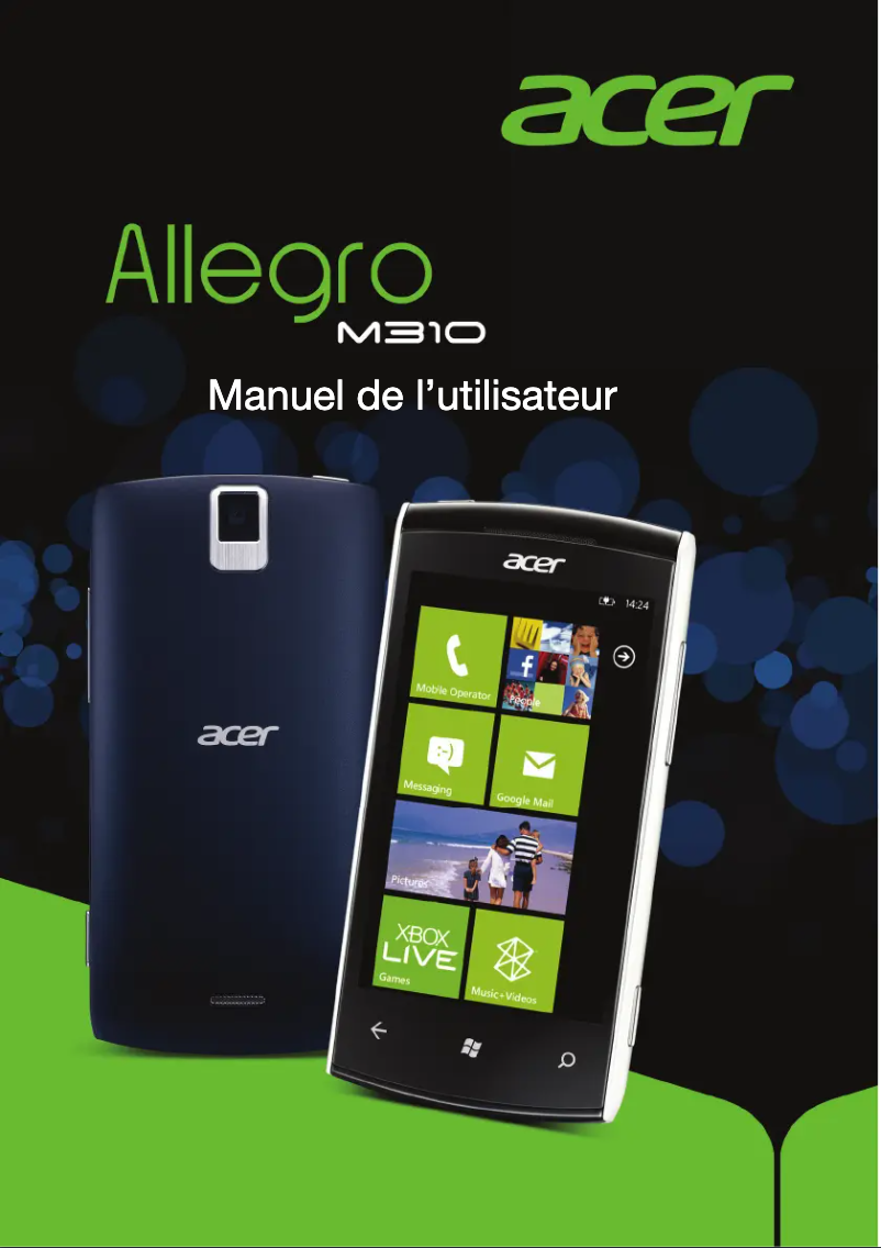 Page 1 de la notice Manuel utilisateur Acer Allegro M310