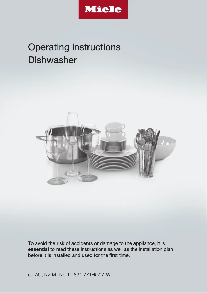 Page n°1 - Manuel utilisateur Miele G 7599 SCVi XXL AutoDos
