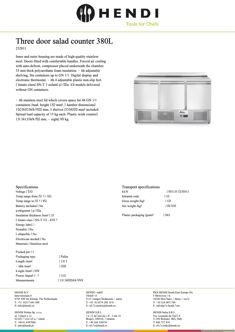 Page n°1 - Fiche technique Arktic 232811