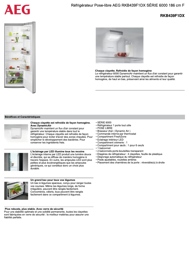 Image de la première page du manuel de l'appareil RKB439F1DX