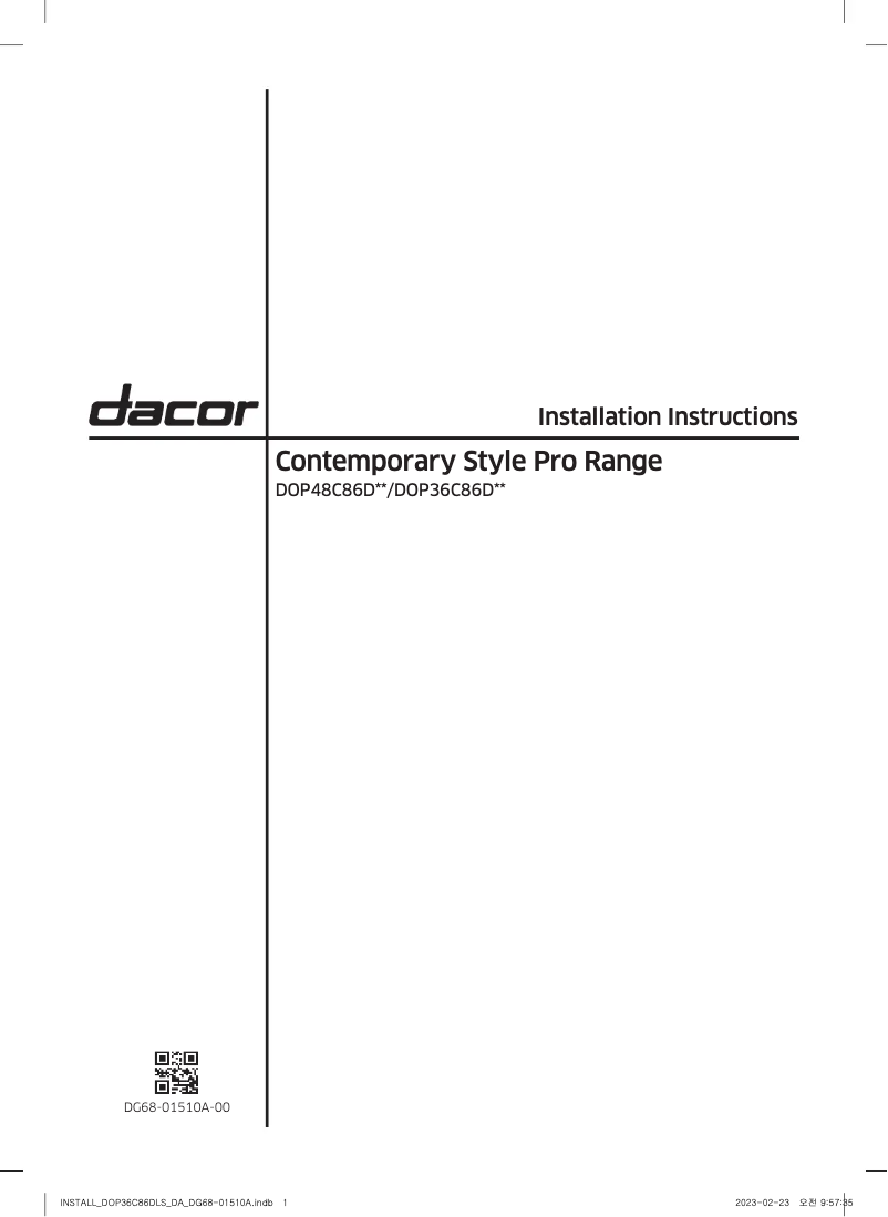 Image de la première page du manuel de l'appareil DOP48C86DLM