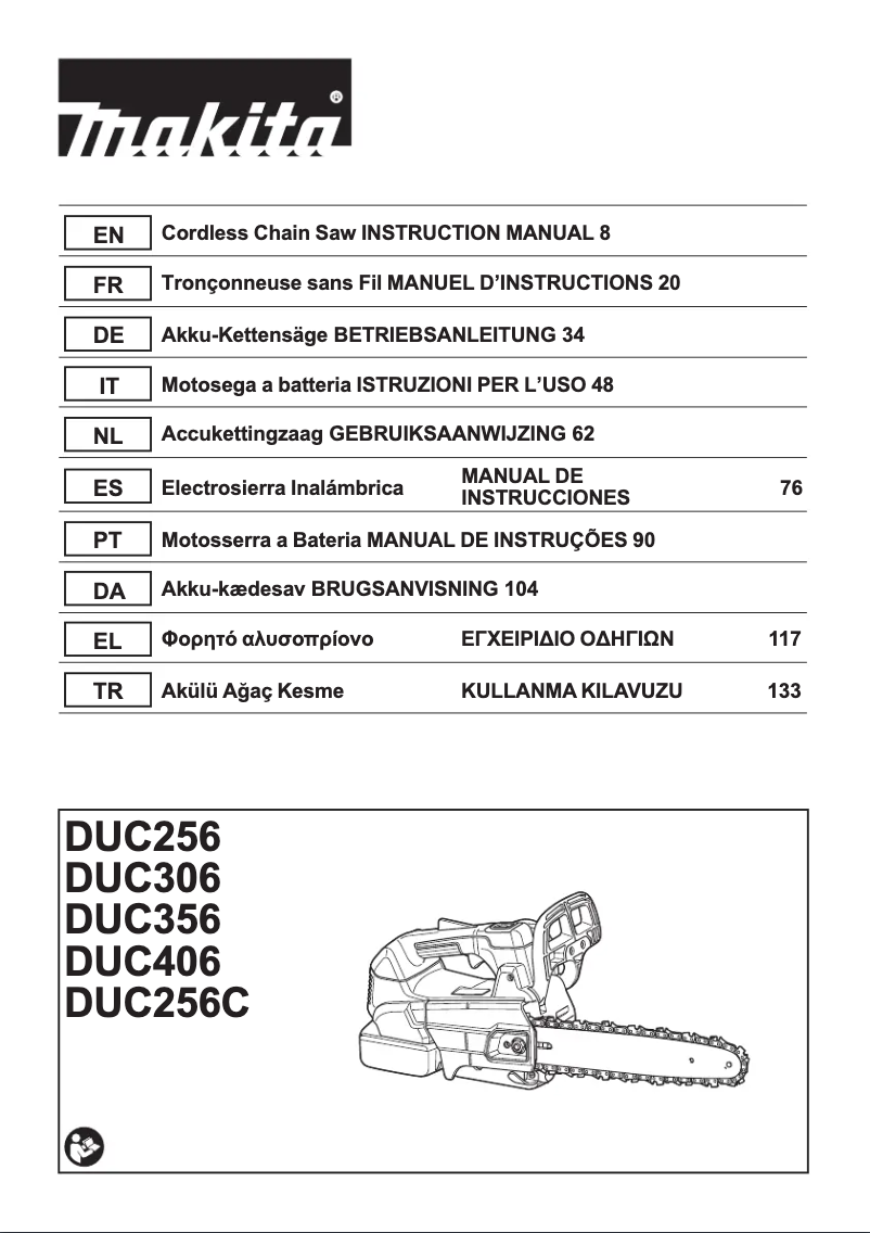 Page n°1 - Manuel utilisateur Makita DUC356