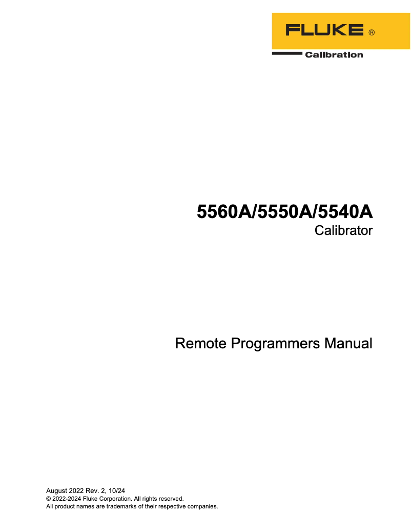 Page 1 de la notice Manuel utilisateur Fluke 5560A