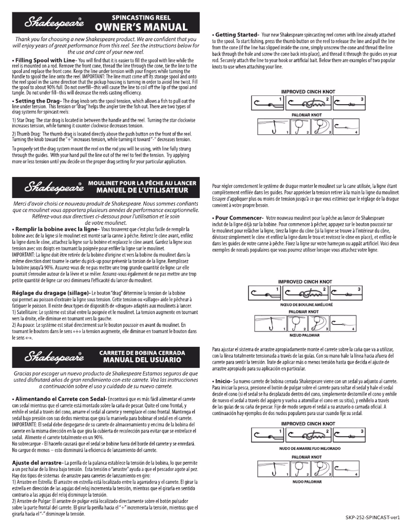 Página 1 del manual Manual de usuario Shakespeare Alpha Spincast