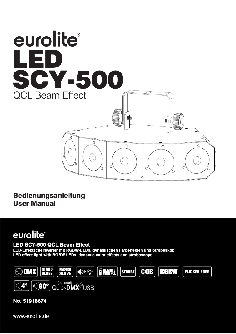 Page n°1 - Manuel utilisateur Eurolite LED SCY-500