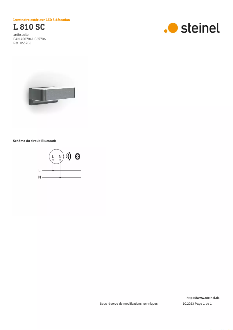 Imagen de la primera página del manual del dispositivo L 810 SC