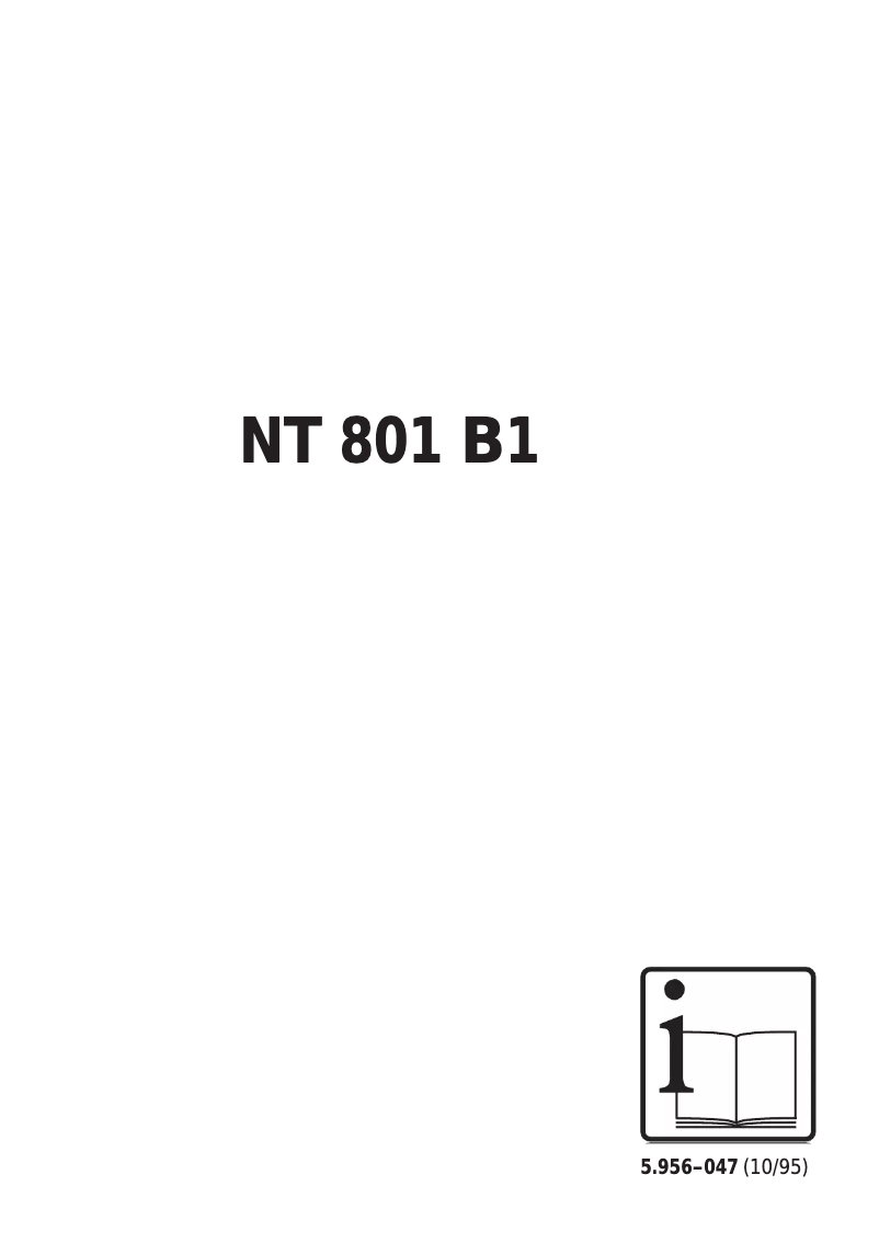 Page n°1 - Manuel utilisateur Kärcher NT 801 B1