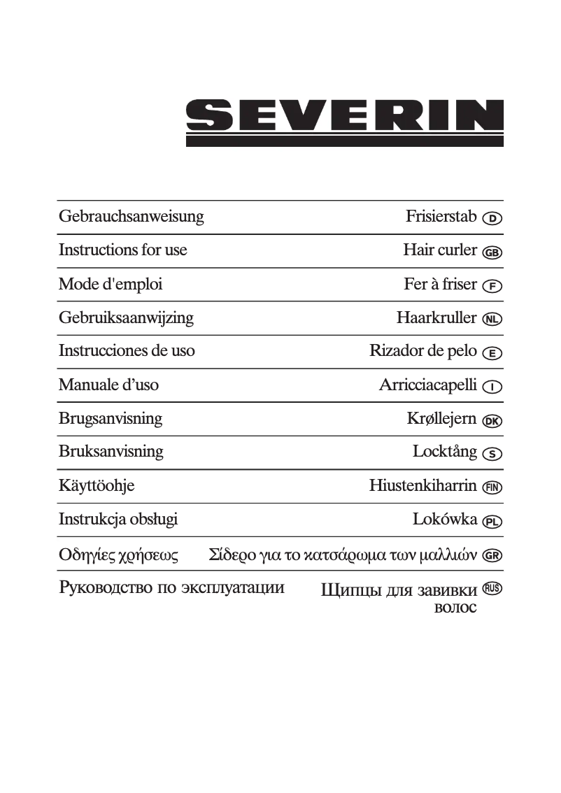 Page n°1 - Manuel utilisateur Severin FS 6807