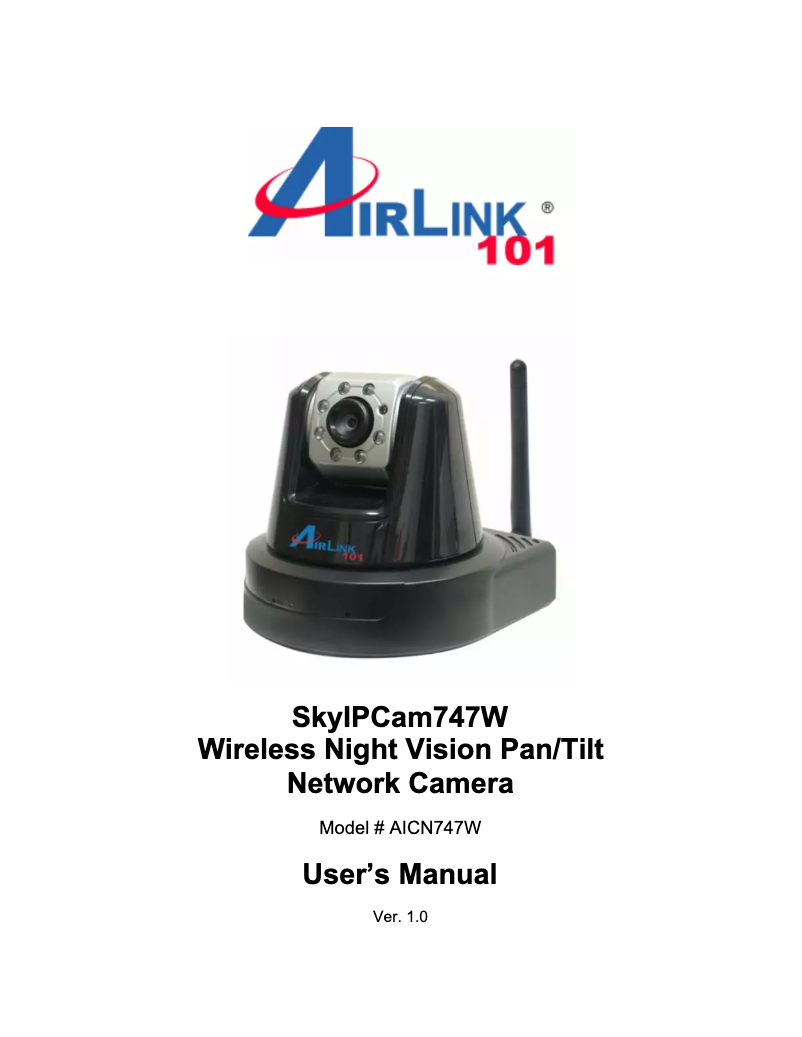Page n°1 - Manuel utilisateur AirLink101 SkyIp AICN747W