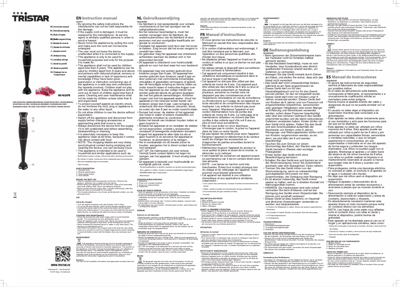 Page n°1 - Manuel utilisateur TriStar MX-4826PR